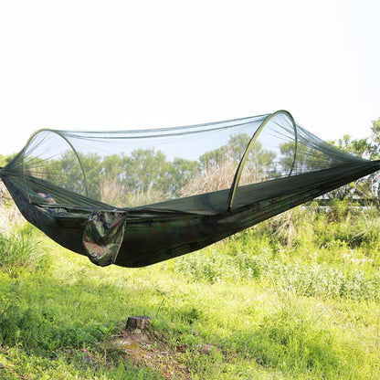 Skorter | Portable Outdoor Camping Full-automatic Nylon Parachute Hammock with Mosquito Nets, Size : 250 x 120cm (Camouflage)