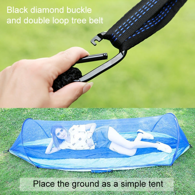Skorter | Portable Outdoor Camping Full-automatic Nylon Parachute Hammock with Mosquito Nets, Size : 250 x 120cm (Dark Blue + Baby Blue)