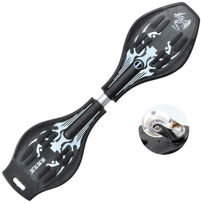 Skorter | Fashion Vulcan Pattern Two-wheeled Skateboard Luminous Flash Wheel Vitality Board(Black)