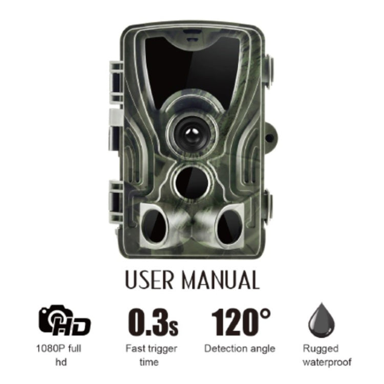 Skorter | HC801A 8MP Waterproof IP65 IR Night Vision Security Hunting Trail Camera, Novatek 96650 Program, 120 Degree Wide Angle, 110 Degree PIR Sensing Angle