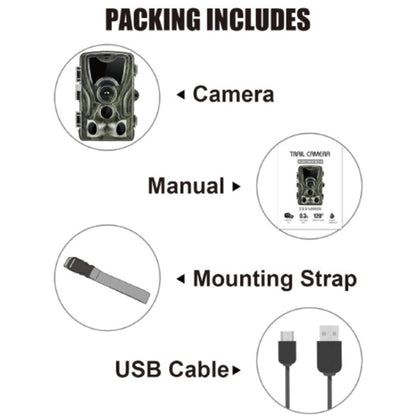 Skorter | HC801A 8MP Waterproof IP65 IR Night Vision Security Hunting Trail Camera, Novatek 96650 Program, 120 Degree Wide Angle, 110 Degree PIR Sensing Angle
