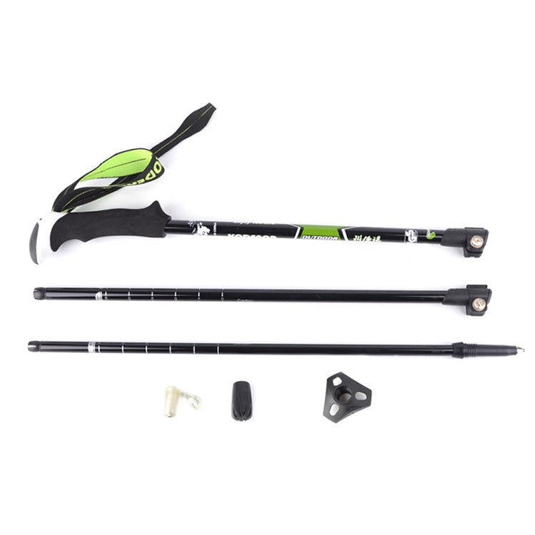 Skorter | KODENOR Outdoor Mountaineering Portable Foldable Carbon Fibre Straight Handle Alpenstocks Trekking Poles, Length : 63-135CM (Black Blue)