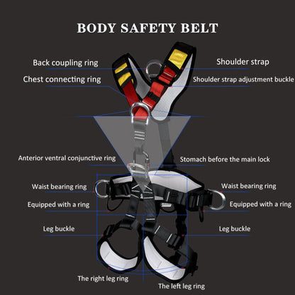 Skorter | XINDA XDA9516 Outdoor Rock Climbing Polyester High-strength Wire Adjustable Downhill Whole Body Safety Belt