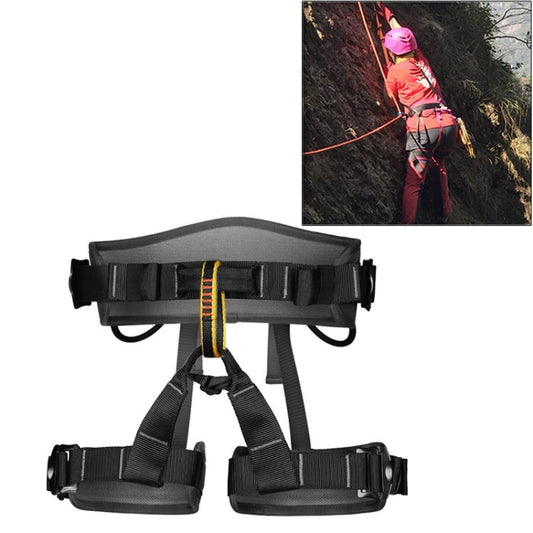 Skorter | XINDA XDA9516 Outdoor Rock Climbing Polyester High-strength Wire Adjustable Downhill Whole Body Safety Belt(Black)