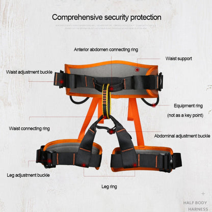 Skorter | XINDA XDA9516 Outdoor Rock Climbing Polyester High-strength Wire Adjustable Downhill Whole Body Safety Belt(Orange)