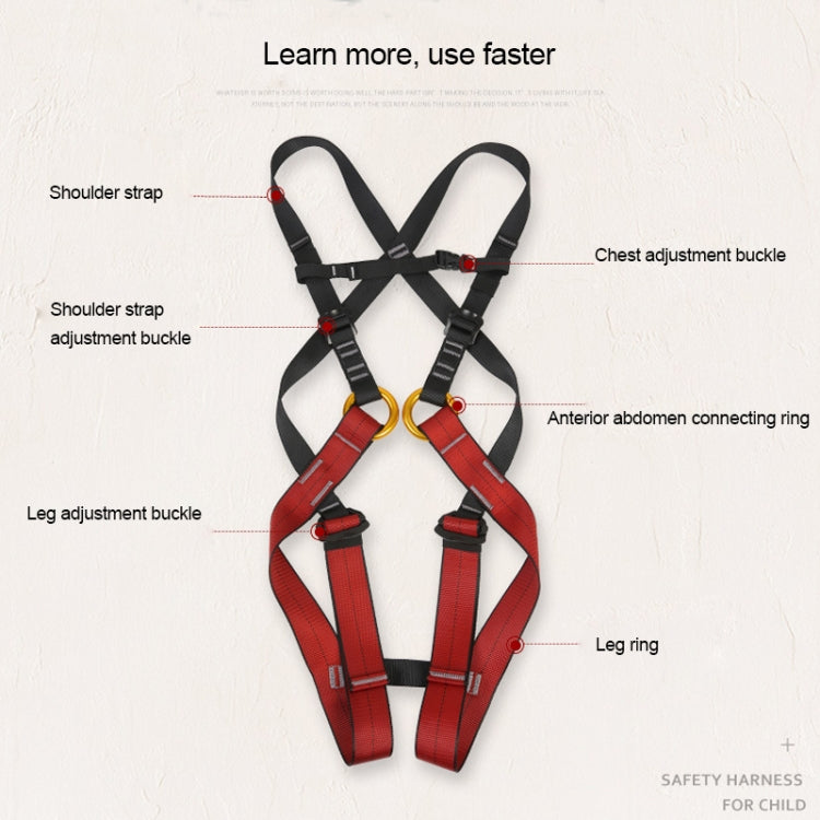 Skorter | XINDA XDA9516 Outdoor Rock Climbing Polyester High-strength Wire Adjustable Downhill Whole Body Safety Belt Children Size: L