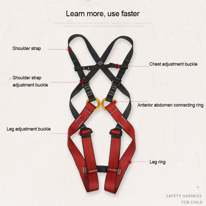 Skorter | XINDA XDA9516 Outdoor Rock Climbing Polyester High-strength Wire Adjustable Downhill Whole Body Safety Belt Children Size: L