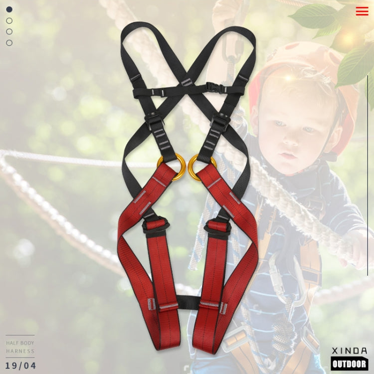 Skorter | XINDA XDA9516 Outdoor Rock Climbing Polyester High-strength Wire Adjustable Downhill Whole Body Safety Belt Children Size: L