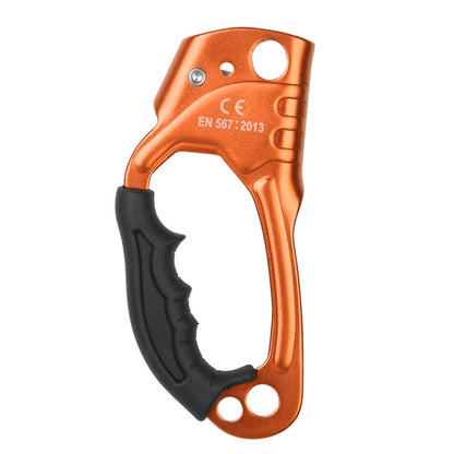 Skorter | XINDA TP-8606 Outdoor Rock Climbing Aerial Work Anti-fall Handheld Rope Gripper for 8-12mm Diameter Rope left(Orange)