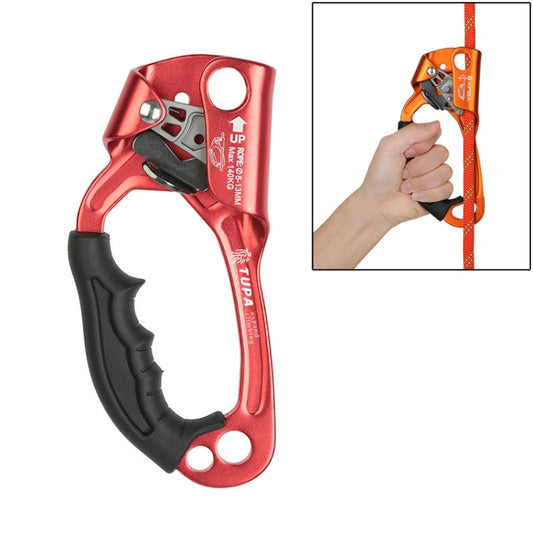 Skorter | XINDA TP-8606 Outdoor Rock Climbing Aerial Work Anti-fall Handheld Rope Gripper for 8-12mm Diameter Rope left(Red)