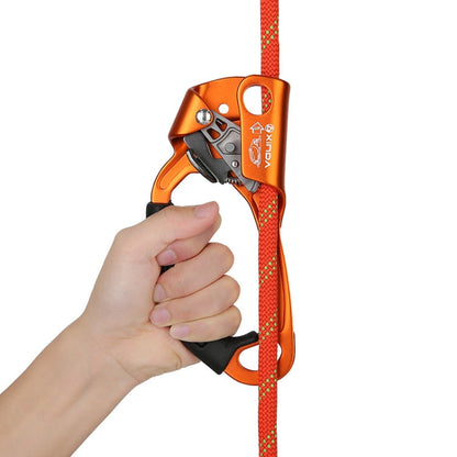 Skorter | XINDA TP-8606 Outdoor Rock Climbing Aerial Work Anti-fall Handheld Rope Gripper for 8-12mm Diameter Rope left(Red)