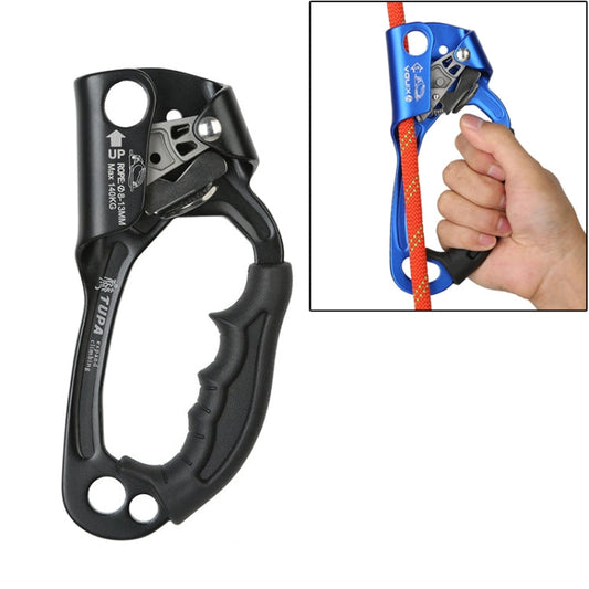 Skorter | XINDA TP-8606 Outdoor Rock Climbing Aerial Work Anti-fall Handheld Rope Gripper for 8-12mm Diameter Rope Right(Black)