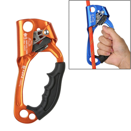 Skorter | XINDA TP-8606 Outdoor Rock Climbing Aerial Work Anti-fall Handheld Rope Gripper for 8-12mm Diameter Rope Right(Orange)