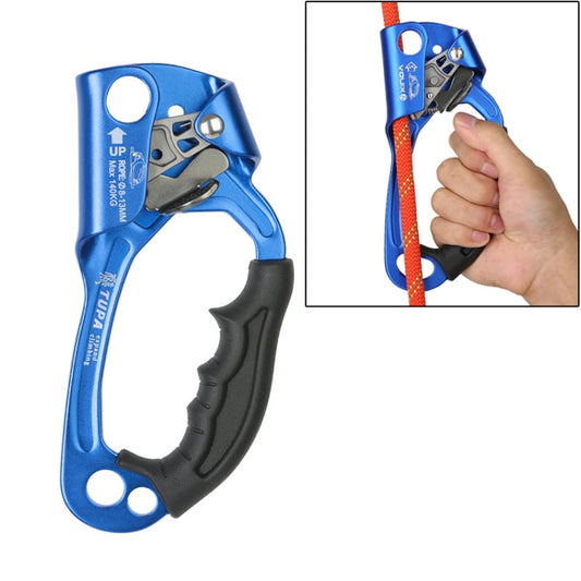 Skorter | XINDA TP-8606 Outdoor Rock Climbing Aerial Work Anti-fall Handheld Rope Gripper for 8-12mm Diameter Rope Right(Blue)