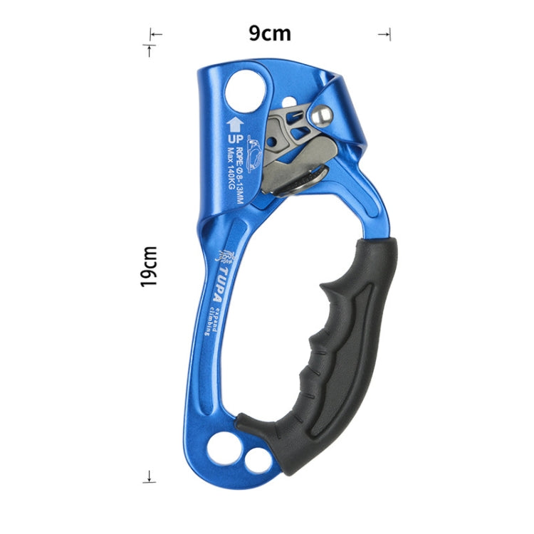 Skorter | XINDA TP-8606 Outdoor Rock Climbing Aerial Work Anti-fall Handheld Rope Gripper for 8-12mm Diameter Rope Right(Blue)