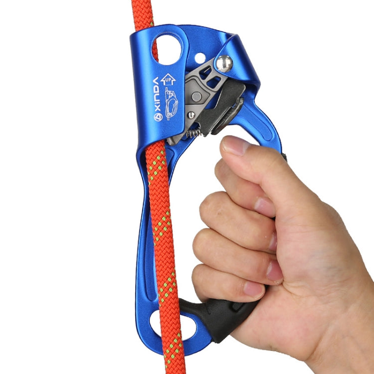 Skorter | XINDA TP-8606 Outdoor Rock Climbing Aerial Work Anti-fall Handheld Rope Gripper for 8-12mm Diameter Rope Right(Red)