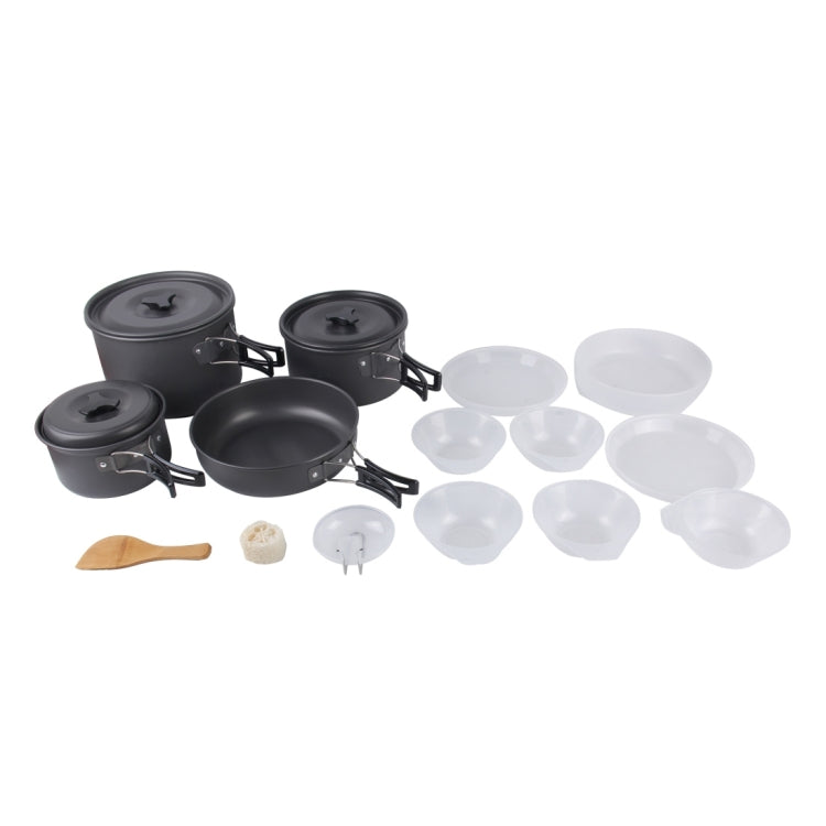 Skorter | DS-500 Outdoor Camping Ultra Light Weight 15 Piece Cookware Stackable Set for 4-5 People, Size: Large