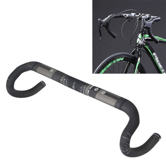 Skorter | TOSEEK Full Carbon Fiber Road Bike Bent Handlebar Groove Outside Line Handle, Size: 440mm (UD Black)