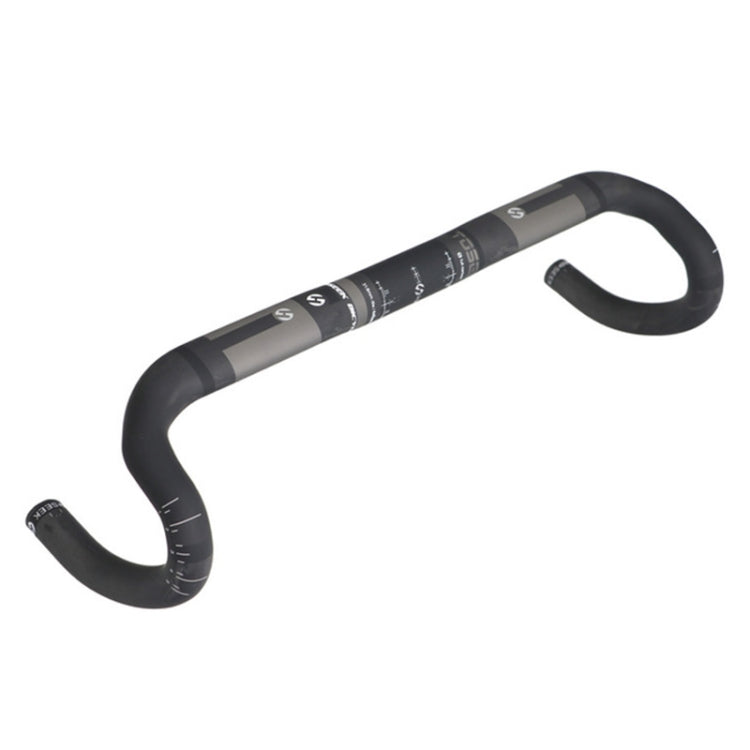 Skorter | TOSEEK Full Carbon Fiber Road Bike Bent Handlebar Groove Outside Line Handle, Size: 440mm (UD Black)