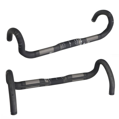 Skorter | TOSEEK Full Carbon Fiber Road Bike Bent Handlebar Groove Outside Line Handle, Size: 440mm (UD Black)