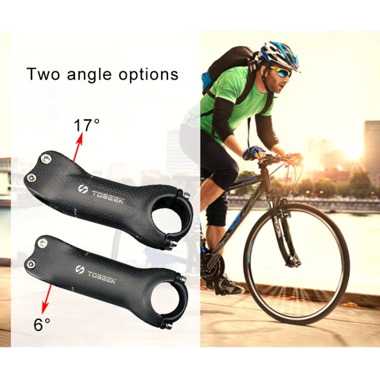 Skorter | TOSEEK All Carbon Fiber 3KUD Texture Road Mountain Bike Ultra-light Handlebar Stem Riser Faucet, Size: 6 Degree, 100mm (Matte)