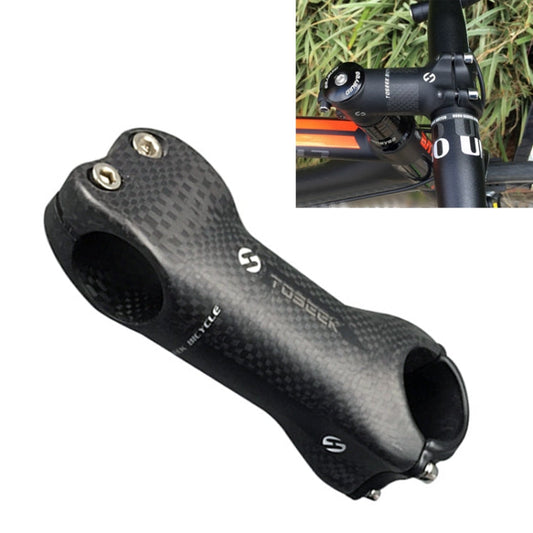 Skorter | TOSEEK All Carbon Fiber 3KUD Texture Road Mountain Bike Ultra-light Handlebar Stem Riser Faucet, Size: 17 Degree, 130mm (Matte)