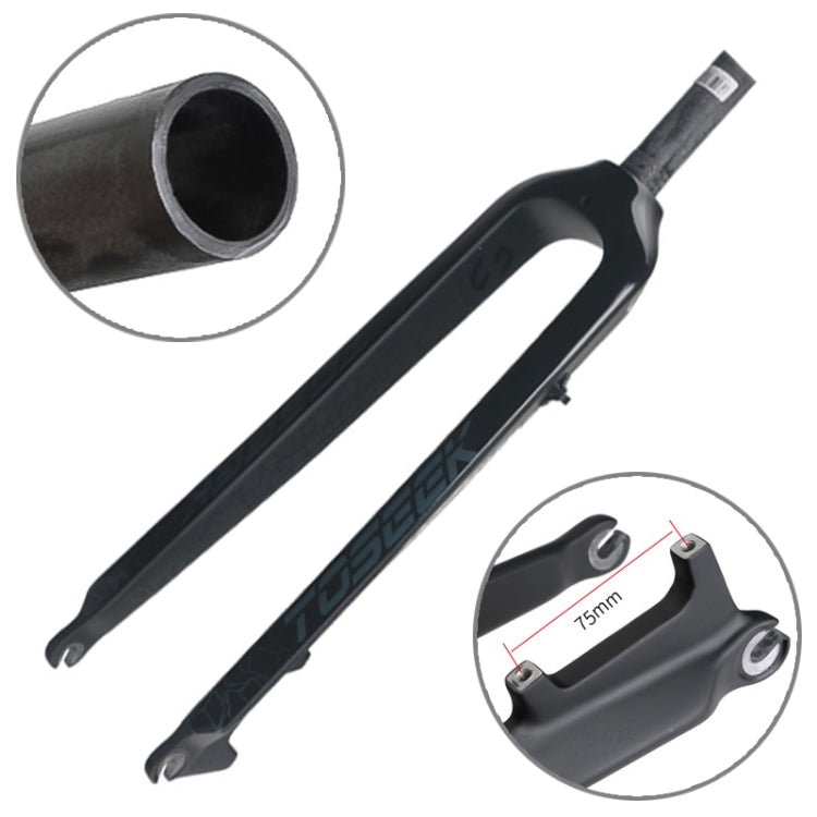 Skorter | TOSEEK Ultra Light 26 Inch 385mm Mountain Bike Full Carbon Front Fork Straight Tube Disc Brake(Black)