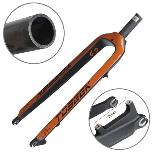 Skorter | TOSEEK Ultra Light 26 Inch 385mm Mountain Bike Full Carbon Front Fork Straight Tube Disc Brake(Orange)