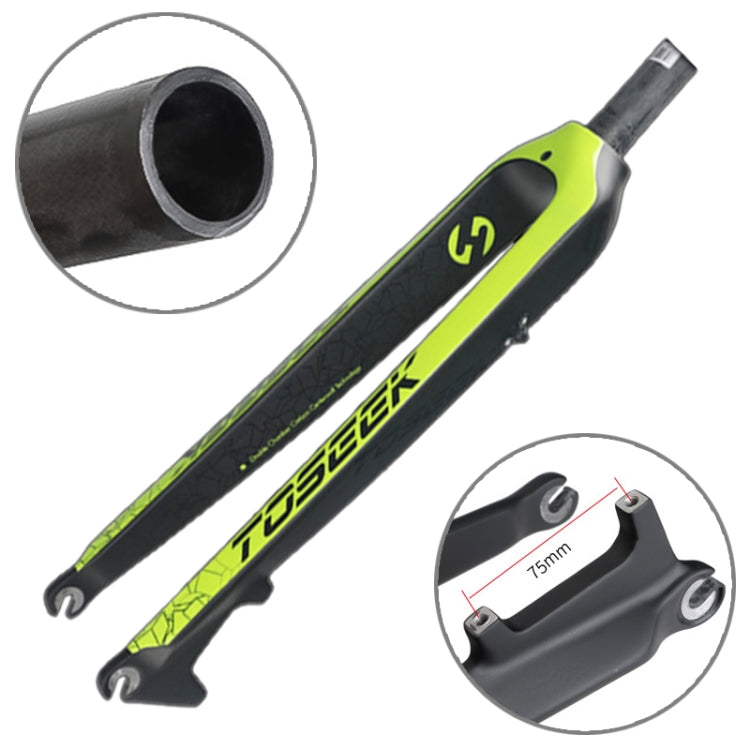 Skorter | TOSEEK Ultra Light 26 Inch 385mm Mountain Bike Full Carbon Front Fork Straight Tube Disc Brake(Green)