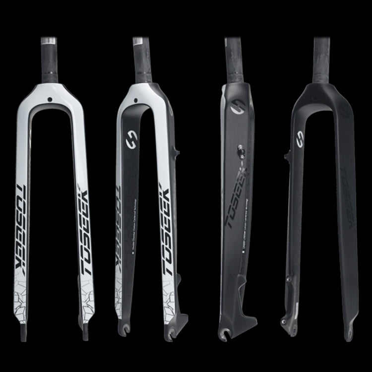 Skorter | TOSEEK Ultra Light 26 Inch 385mm Mountain Bike Full Carbon Front Fork Straight Tube Disc Brake(White)