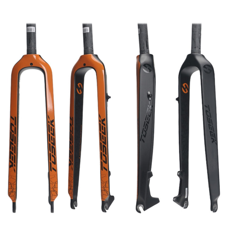 Skorter | TOSEEK Ultra Light 27.5 Inch 405mm Mountain Bike Full Carbon Front Fork Straight Head Tube Disc Brake(Orange)