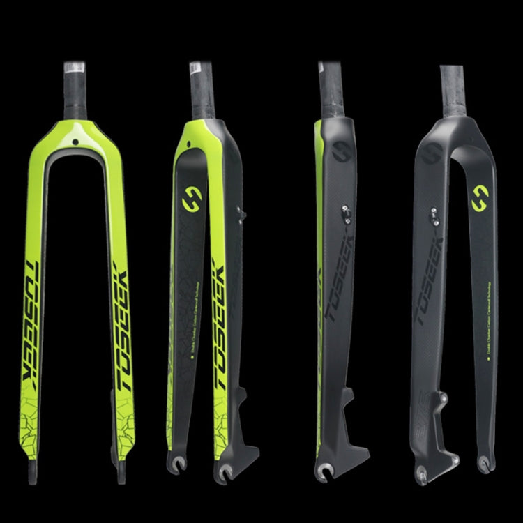 Skorter | TOSEEK Ultra Light 27.5 Inch 405mm Mountain Bike Full Carbon Front Fork Straight Head Tube Disc Brake(Green)