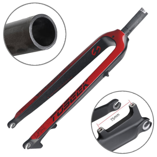 Skorter | TOSEEK Ultra Light 27.5 Inch 405mm Mountain Bike Full Carbon Front Fork Straight Head Tube Disc Brake(Red)