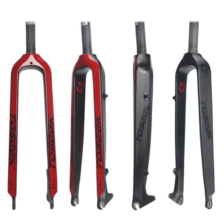 Skorter | TOSEEK Ultra Light 27.5 Inch 405mm Mountain Bike Full Carbon Front Fork Straight Head Tube Disc Brake(Red)
