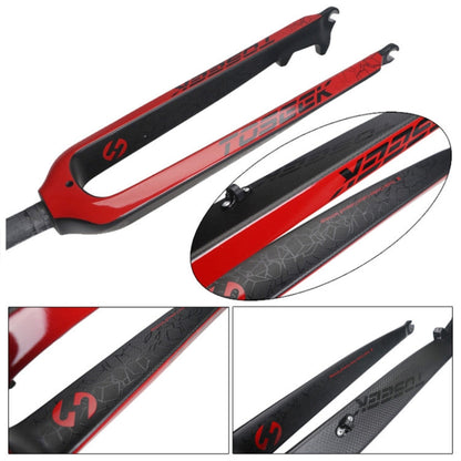Skorter | TOSEEK Ultra Light 27.5 Inch 405mm Mountain Bike Full Carbon Front Fork Straight Head Tube Disc Brake(Red)