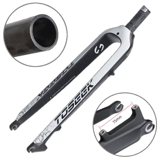 Skorter | TOSEEK Ultra Light 27.5 Inch 405mm Mountain Bike Full Carbon Front Fork Straight Head Tube Disc Brake(White)