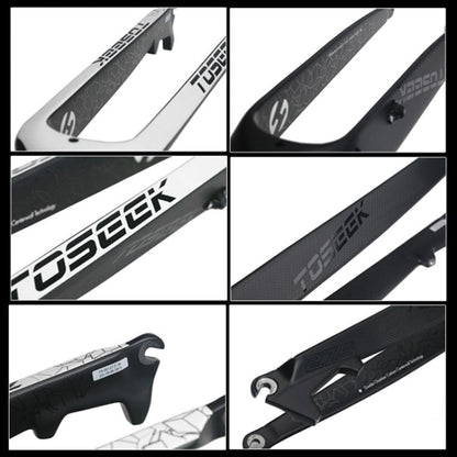 Skorter | TOSEEK Ultra Light 27.5 Inch 405mm Mountain Bike Full Carbon Front Fork Straight Head Tube Disc Brake(White)