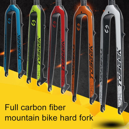 Skorter | TOSEEK Ultra Light 27.5 Inch 405mm Mountain Bike Full Carbon Front Fork Straight Head Tube Disc Brake(White)