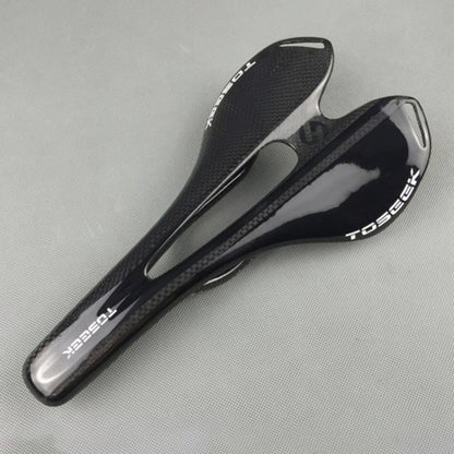 Skorter | TOSEEK Road Bike Carbon Fiber Seat Bicycle Hollow Seat Saddle, 3K Texture + Light (Black)
