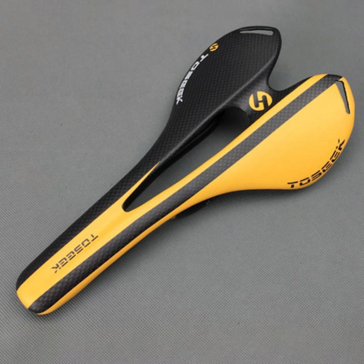 Skorter | TOSEEK Road Bike Carbon Fiber Seat Bicycle Hollow Seat Saddle, 3K Texture + Extinction(Orange)