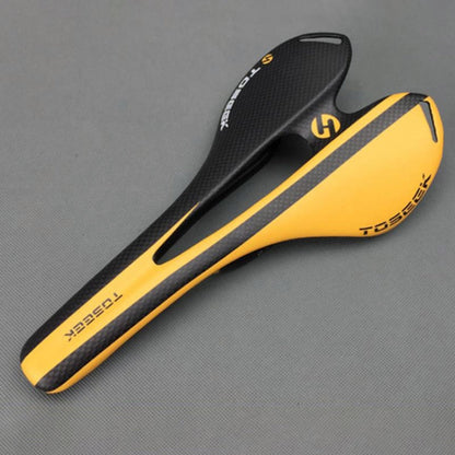 Skorter | TOSEEK Road Bike Carbon Fiber Seat Bicycle Hollow Seat Saddle, 3K Texture + Extinction(Orange)