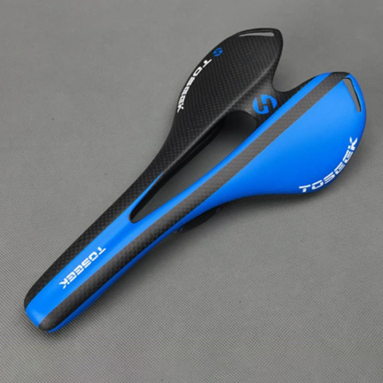 Skorter | TOSEEK Road Bike Carbon Fiber Seat Bicycle Hollow Seat Saddle, 3K Texture + Extinction(Blue)