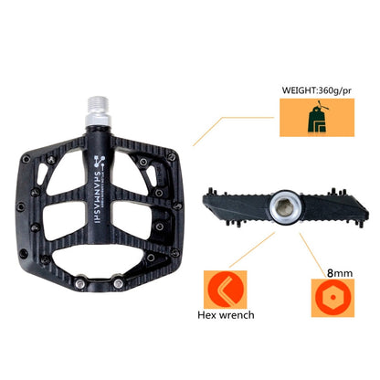 Skorter | SHANMASHI NP-1 1Pair Nylon Carbon Fiber Pedal Non-slip Comfortable Foot Pedal (Black)