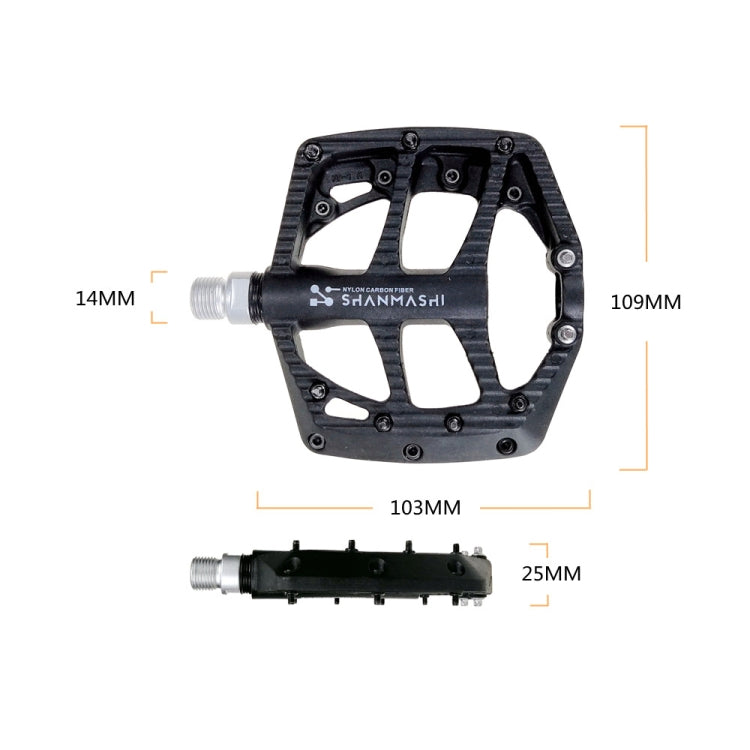 Skorter | SHANMASHI NP-1 1Pair Nylon Carbon Fiber Pedal Non-slip Comfortable Foot Pedal (Black)