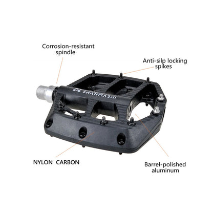 Skorter | SHANMASHI NP-1 1Pair Nylon Carbon Fiber Pedal Non-slip Comfortable Foot Pedal (Black)