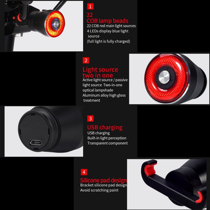 Skorter | Antusi Q5 Bicycle Rear Light Automatic Brake Induction Taillight