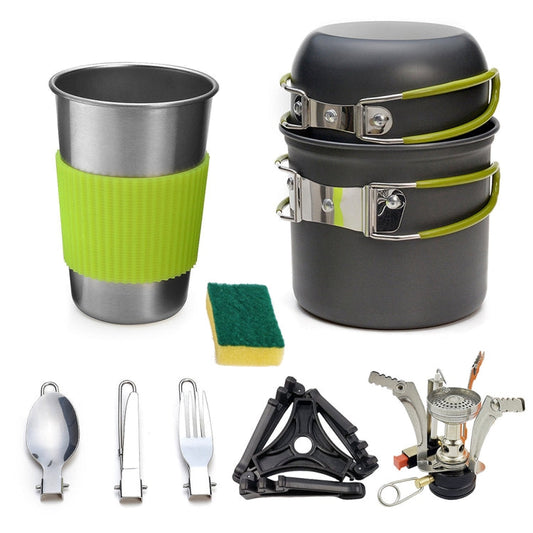 Skorter | DS-101 Portable Outdoor Camping Cooking Set Picnic Boiler Cookware Combination (Black)