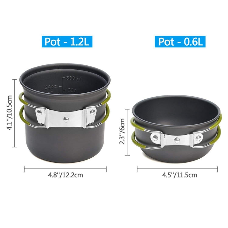 Skorter | DS-101 Portable Outdoor Camping Cooking Set Picnic Boiler Cookware Combination (Black)