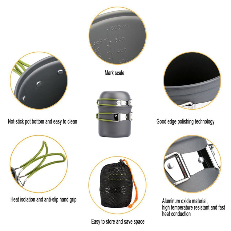 Skorter | DS-101 Portable Outdoor Camping Cooking Set Picnic Boiler Cookware Combination (Black)