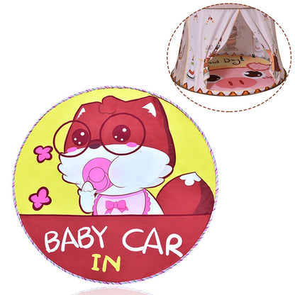 Skorter | Children Cartoon Floor Mat Indoor Toy Tent Cotton Pad Crawling Mat, Diameter: 140cm,  Random Styles Delivery